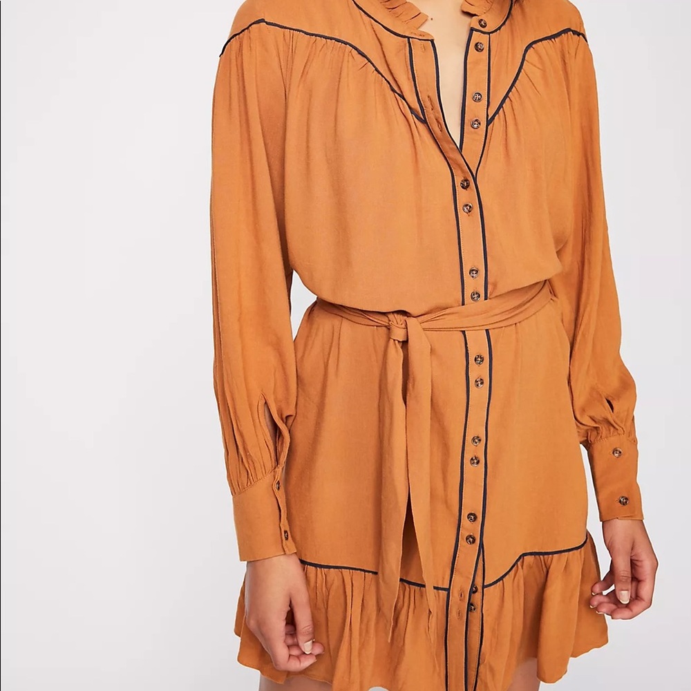 Free people diamond head embroidered western midi dress size s